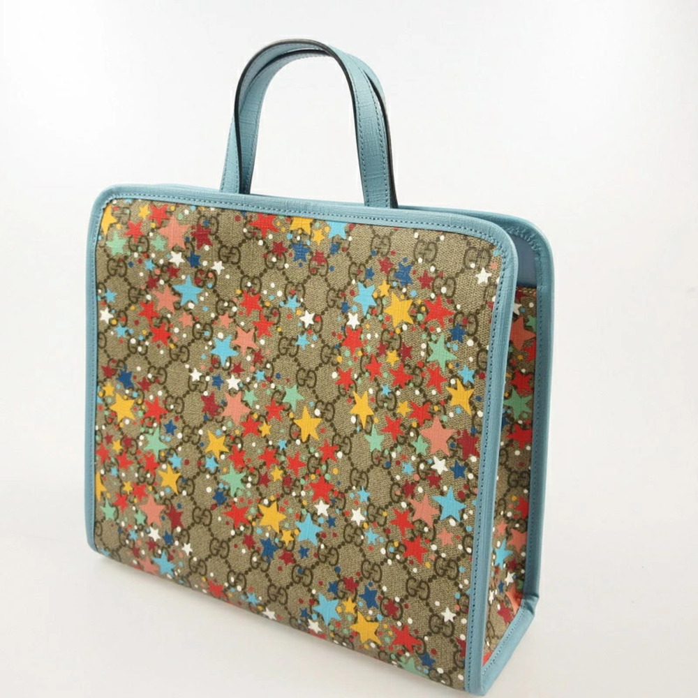Gucci GG Star Tote Bag brown GG monogram canvas multicolor star Pink